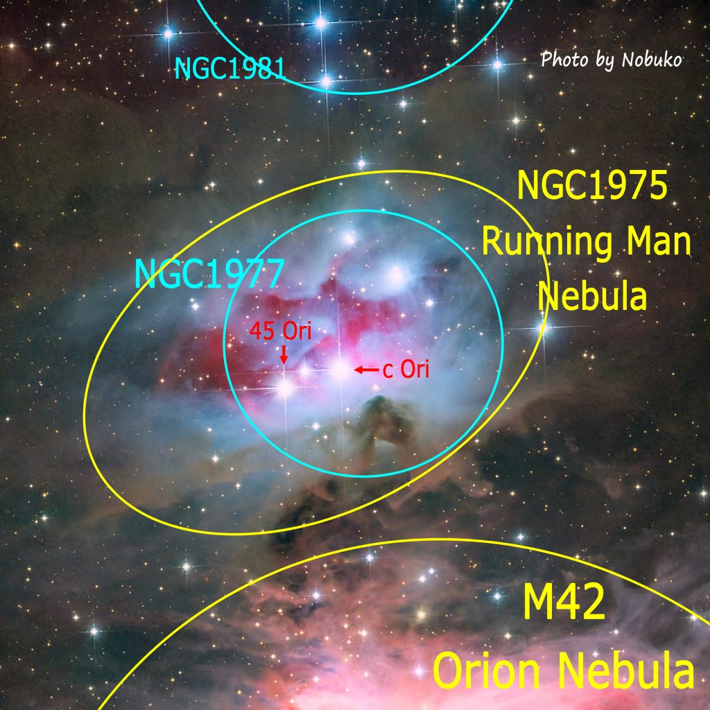 ASI533_HE_te_N1975ﾗﾝﾆﾝｸﾞﾏﾝ星雲(N1977散開星団)_ｵﾘｵﾝ座