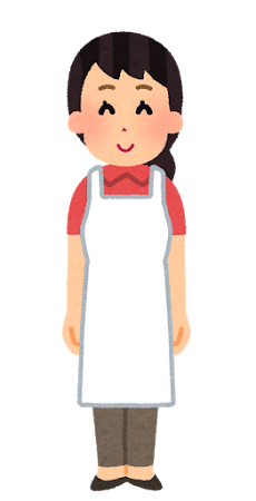 プロン姿の女性